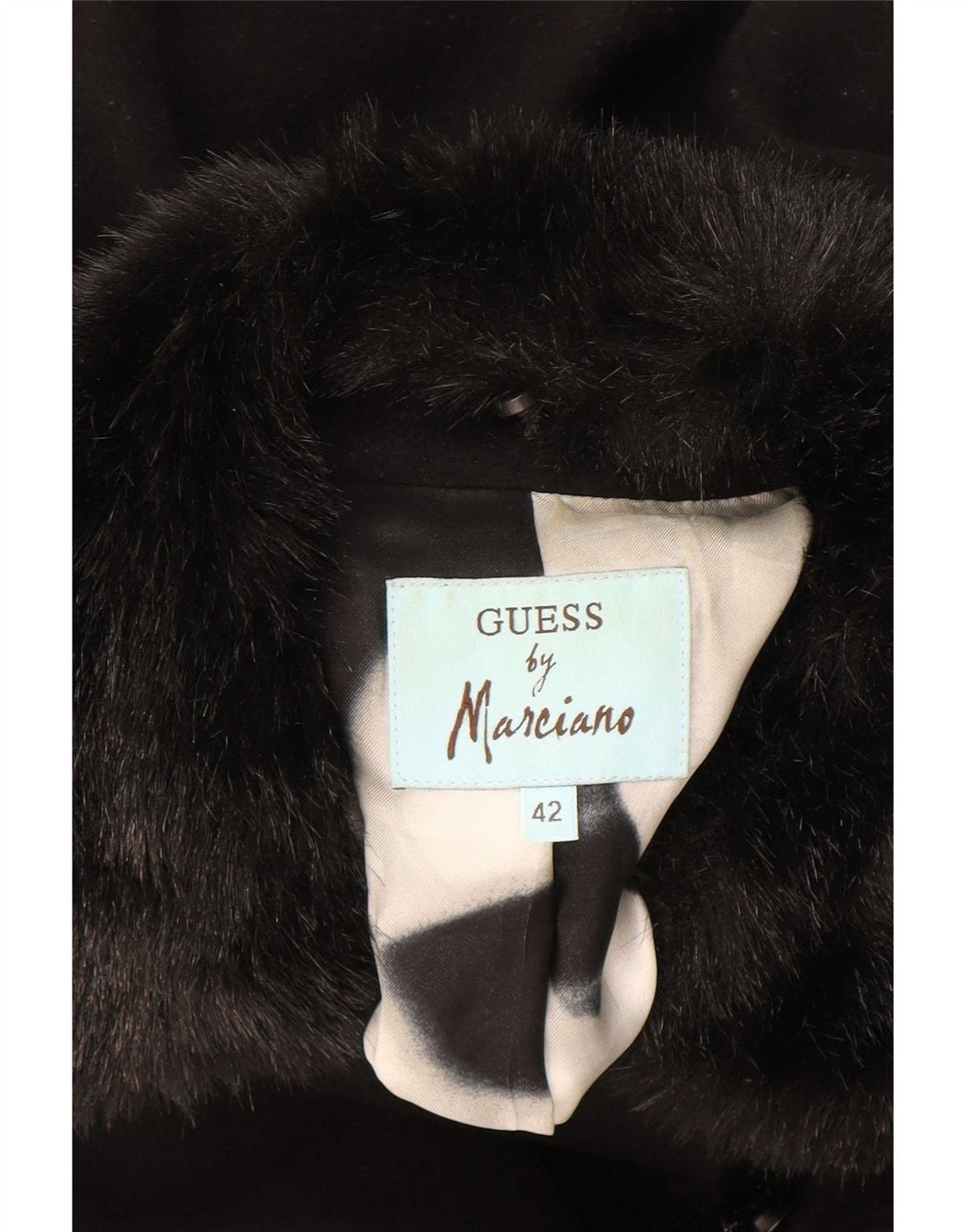 Guess By Marciano Casaco feminino duplo breasted IT 42 lã preta média