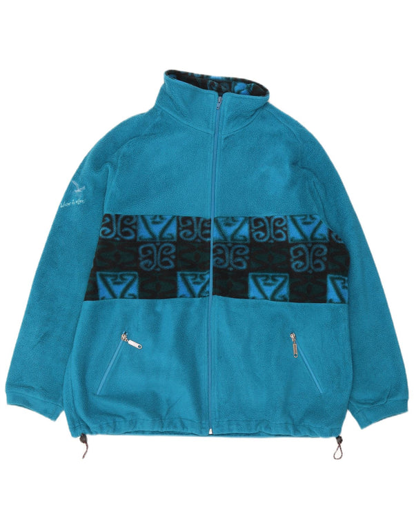 Jaqueta de lã masculina SALEWA UK 42 XL poliéster geométrico azul
