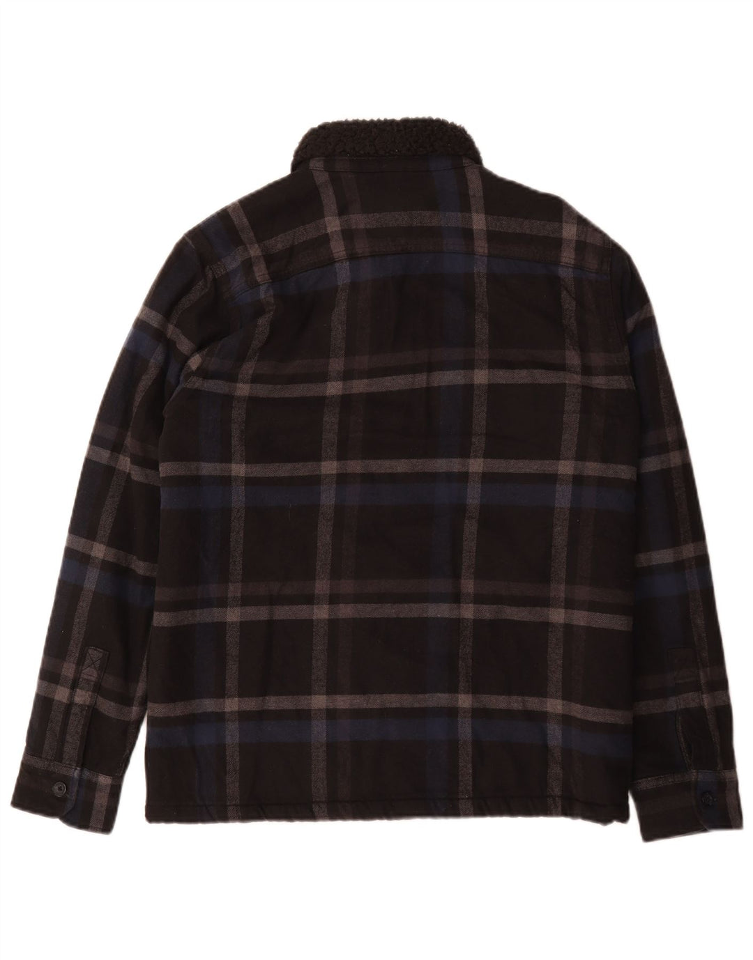Jaqueta masculina Sherpa Hollister Reino Unido 36 pequeno algodão xadrez preto