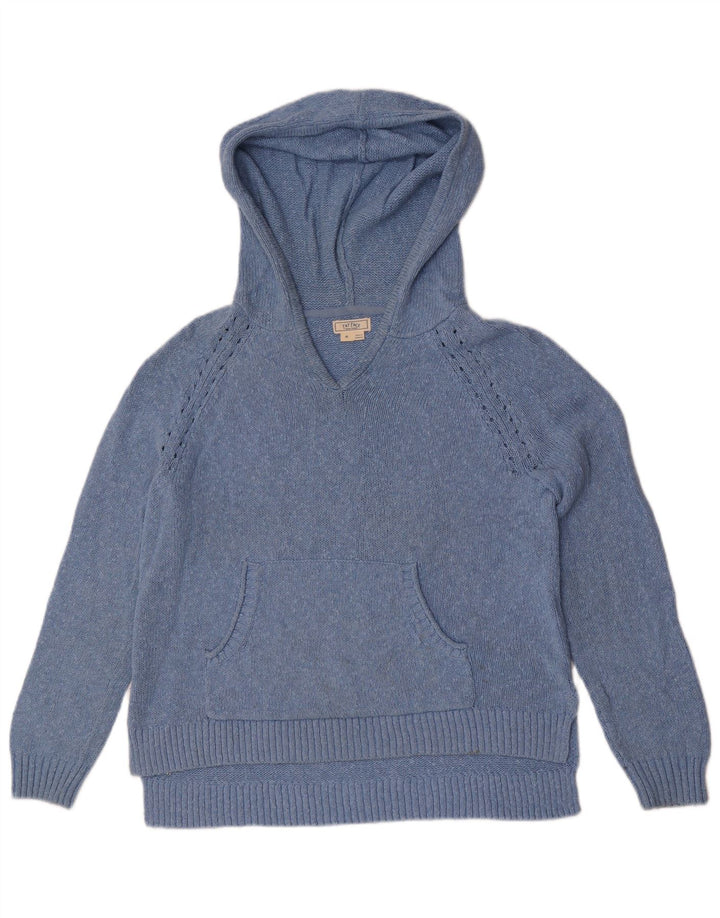 Suéter feminino com capuz Fat Face UK 14 algodão azul médio