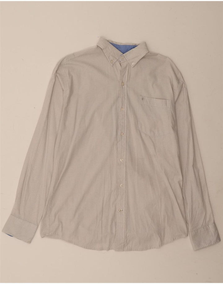 Camisa masculina IZOD algodão guingão cinza médio