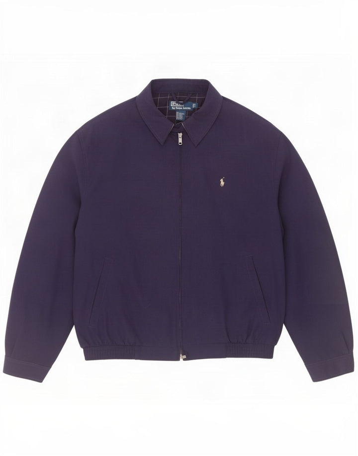Jaqueta bomber masculina Polo Ralph Lauren Reino Unido 40 grande poliéster azul marinho