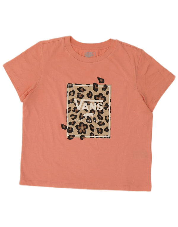 Camiseta feminina Vans com estampa gráfica UK 16 grande algodão rosa com estampa animal