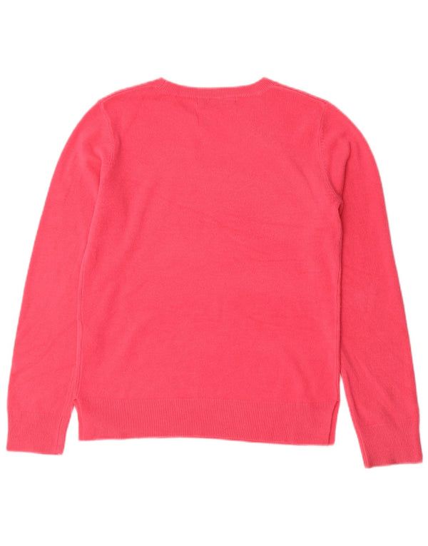 Suéter feminino Marks & Spencer com gola redonda Reino Unido 8 pequeno acrílico rosa