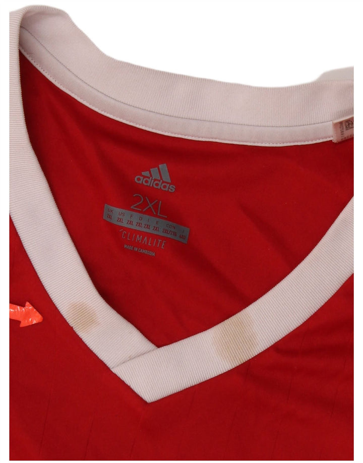 Adidas Mens Climalite Top Manga Longa 2XL Poliéster Vermelho