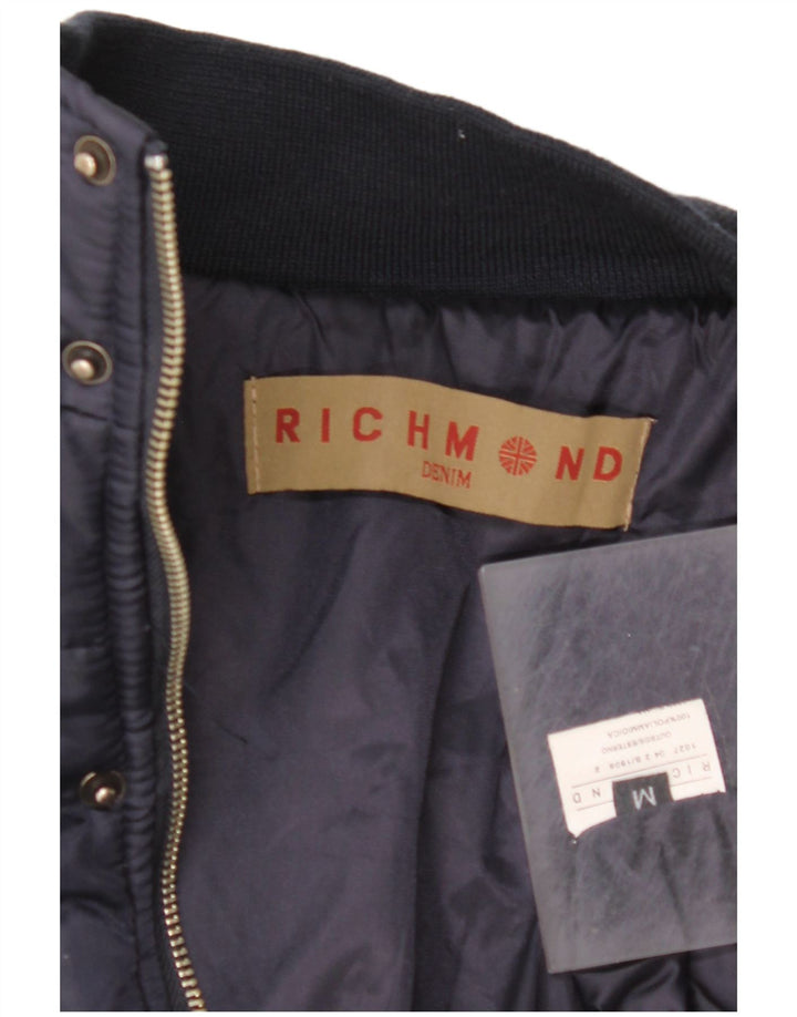 Jaqueta masculina acolchoada gráfica RICHMOND UK 38 poliamida azul marinho médio