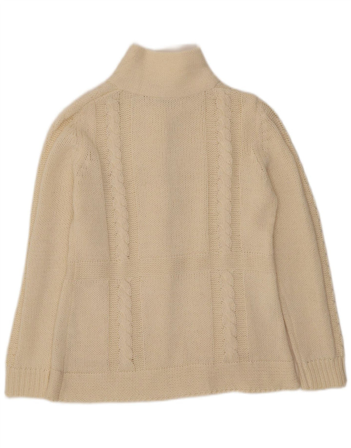 Suéter Cardigan Feminino Vintage IT 42 Médio Off White Acrílico