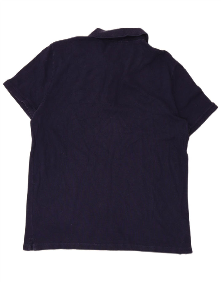 Camisa polo masculina LACOSTE Slim Fit tamanho 6 XL azul marinho algodão