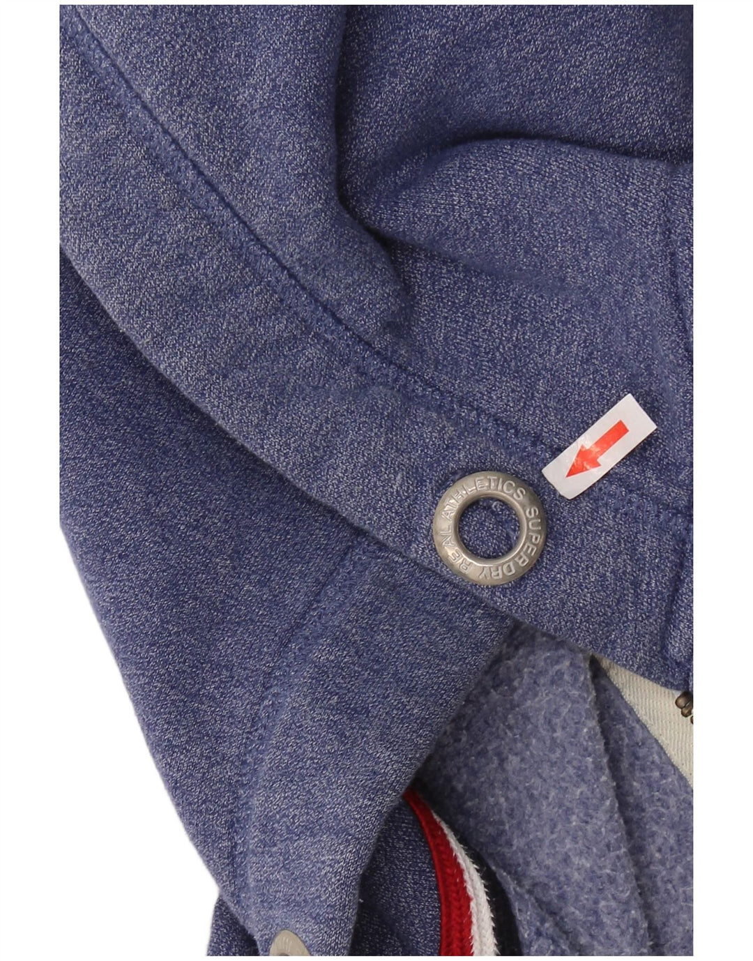 Suéter masculino SUPERDRY com capuz e zíper gráfico pequeno azul algodão