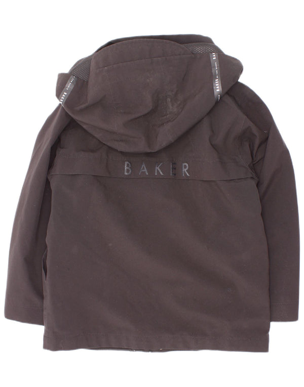 Jaqueta de chuva com capuz gráfico Ted Baker Boys 4-5 anos poliéster preto