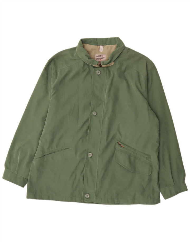 Jaqueta utilitária masculina vintage UK 50 5XL poliéster verde