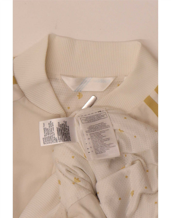 Adidas Womens Tracksuit Top Jacket EU 36 Pequeno Branco Poliamida