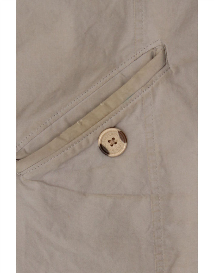 Casaco acolchoado com capuz feminino Woolrich Reino Unido 14 algodão cinza médio
