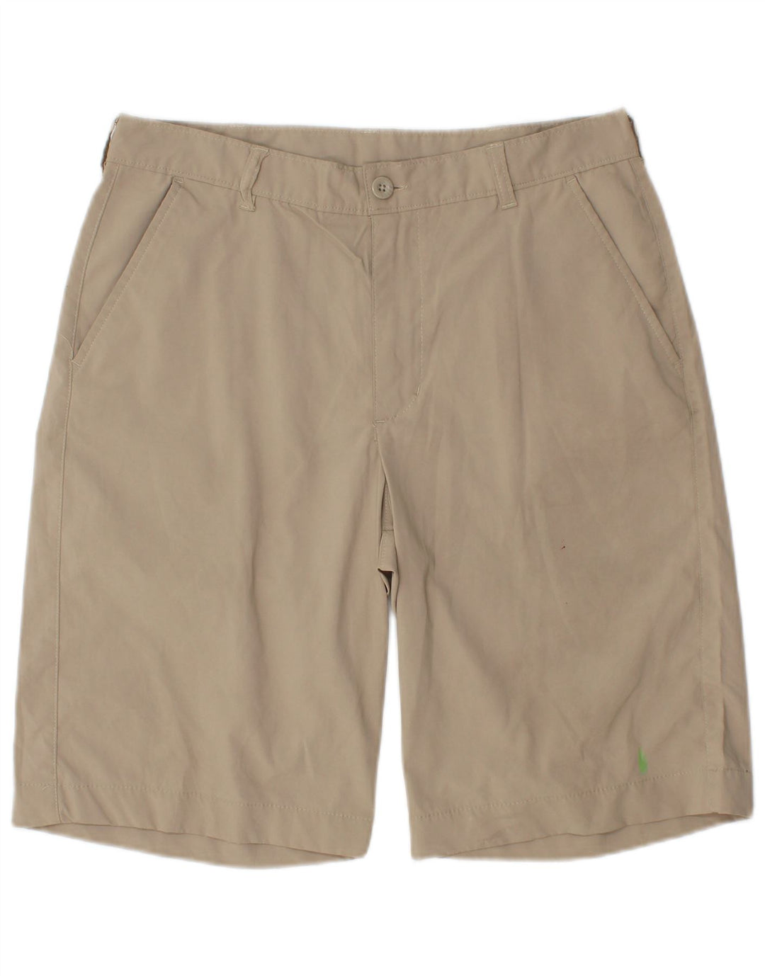 IZOD Mens Chino Shorts W32 Poliéster Bege Médio