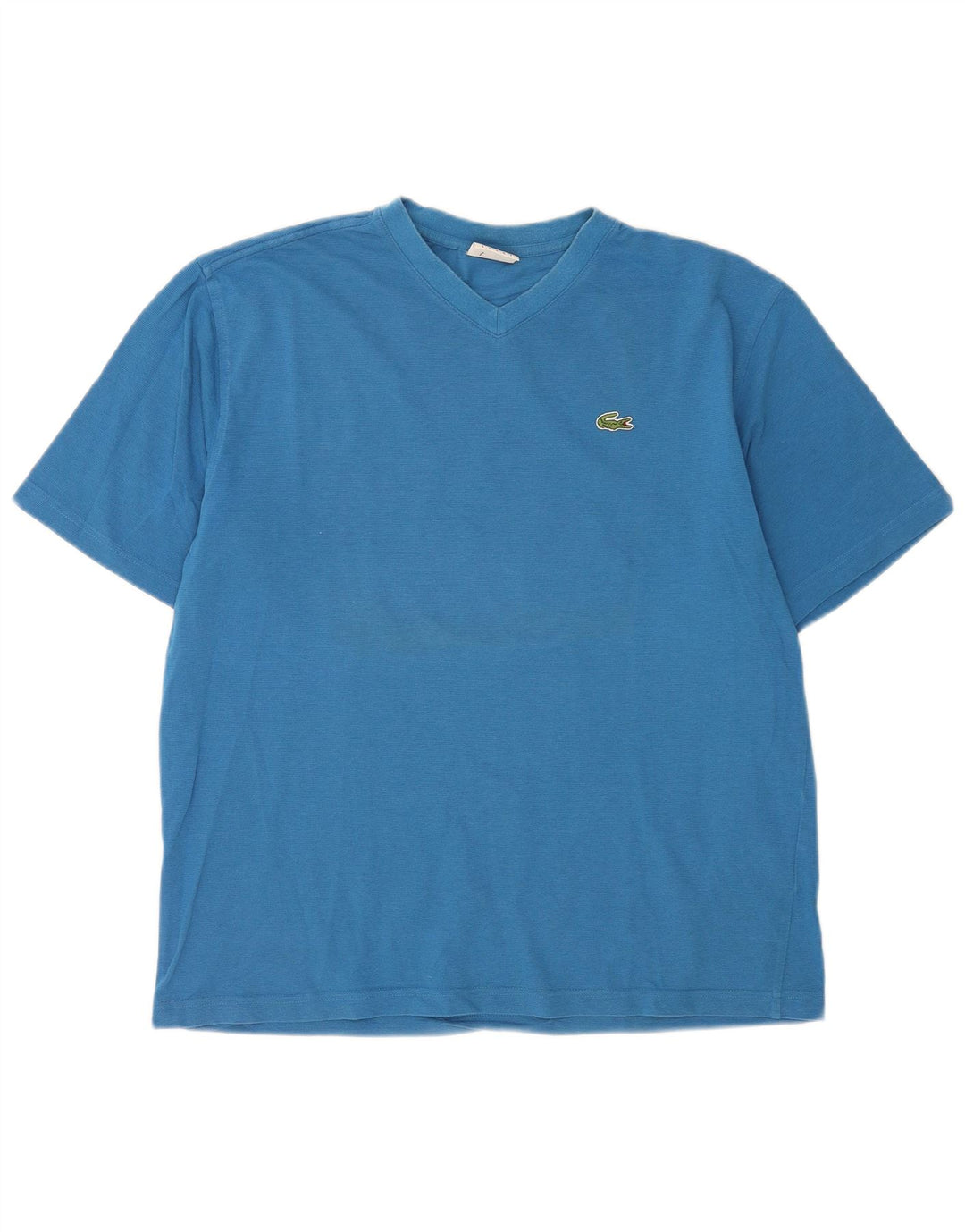 Camiseta masculina Lacoste tamanho superior 5 grande algodão azul