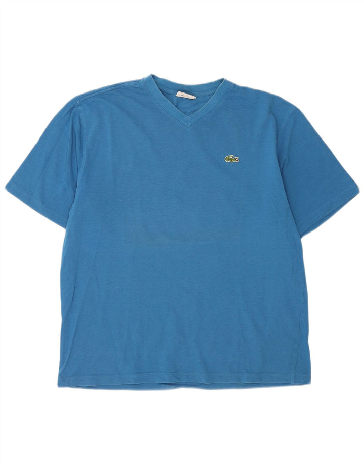 Camiseta masculina Lacoste tamanho superior 5 grande algodão azul