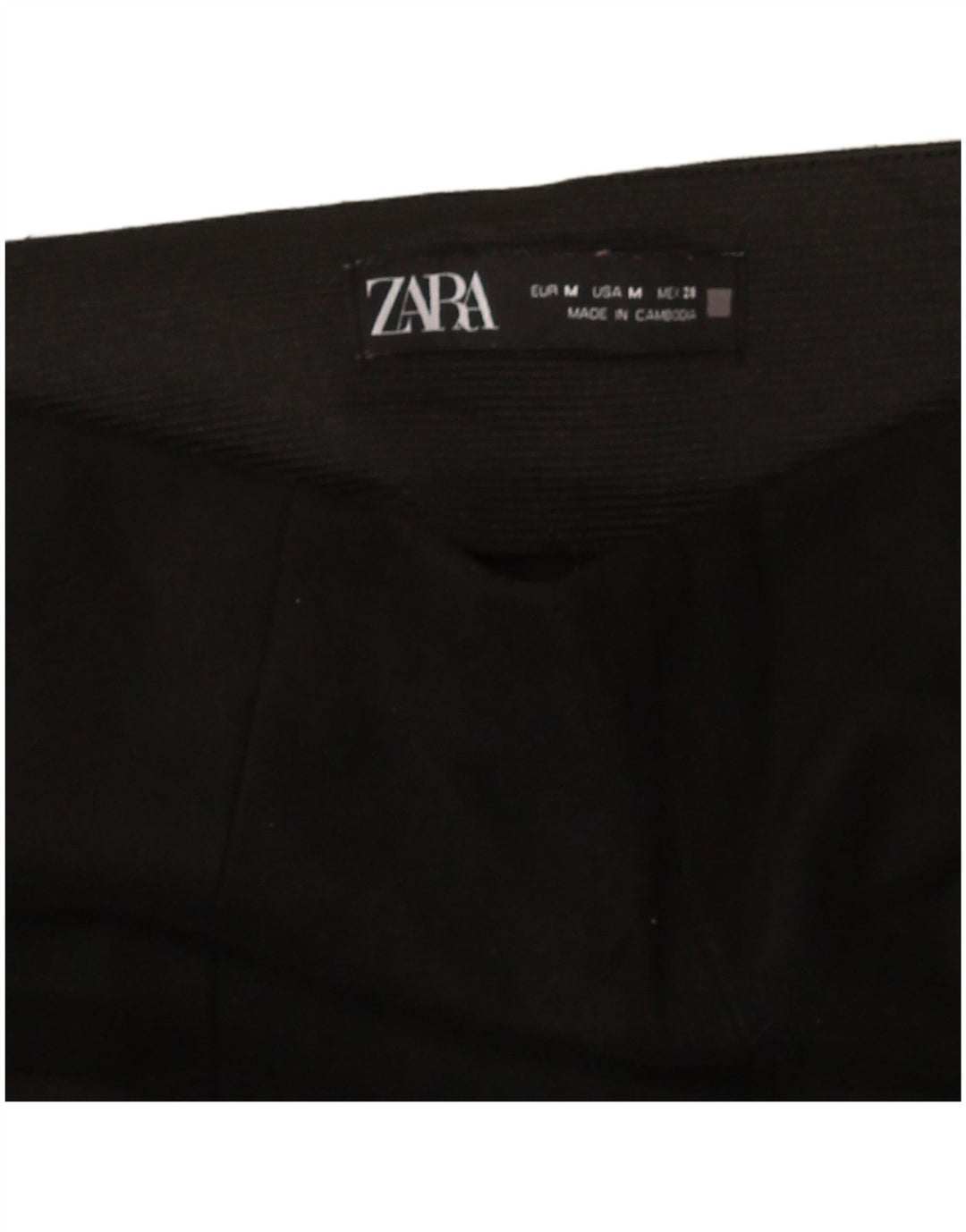 Zara Calça feminina skinny cortada média W28 L26 preta