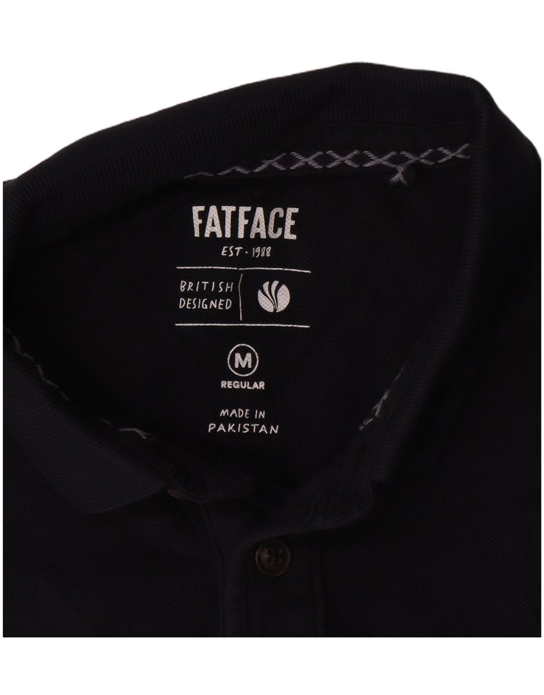 Camisa polo masculina regular Fat Face de algodão azul marinho médio