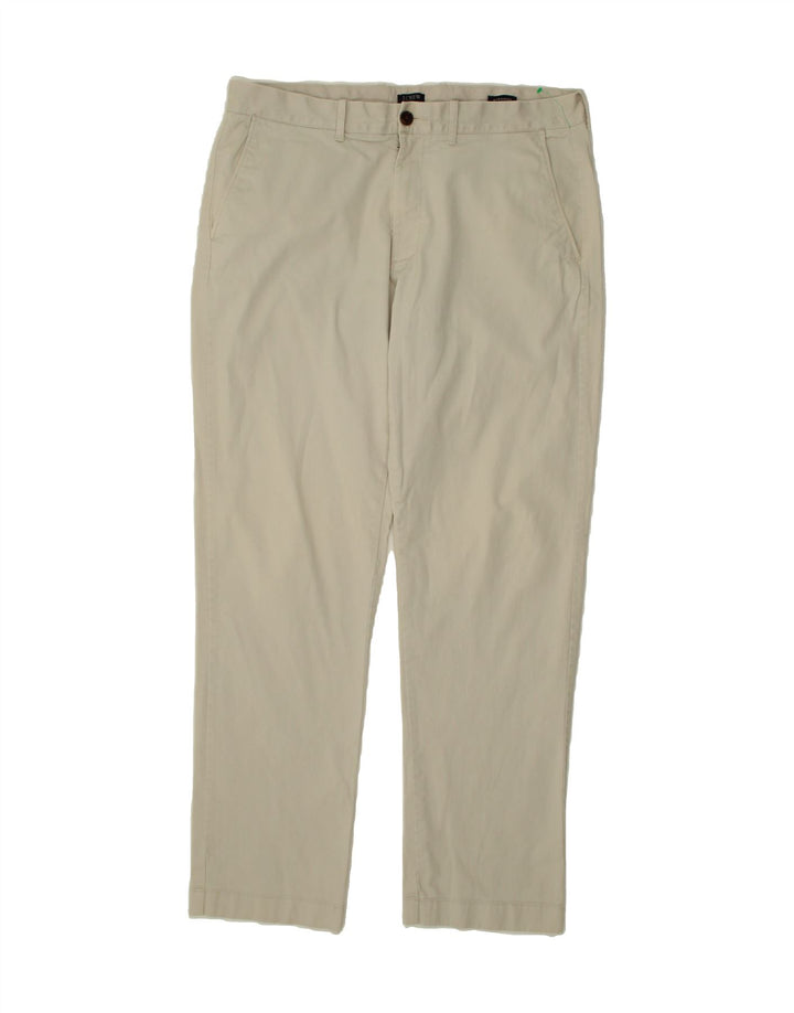 J. CREW Womens Flex Straight Chino Trousers W35 L32 Beige Cotton Vintage J. Crew and Second-Hand J. Crew from Messina Hembry 