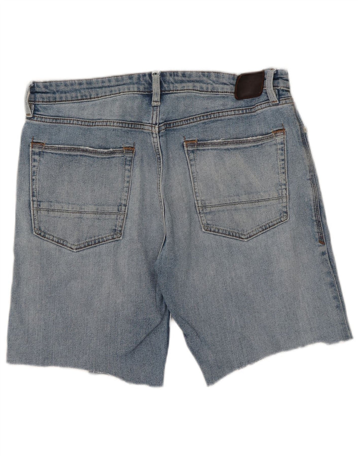 Shorts jeans masculino Marks & Spencer W34 grande algodão azul