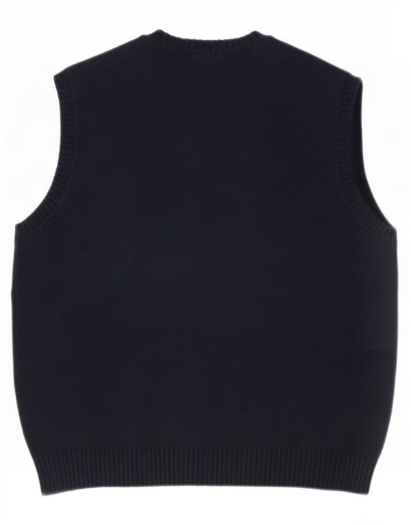 Regata masculina Marks & Spencer Blue Harbor Vest grande algodão marinho