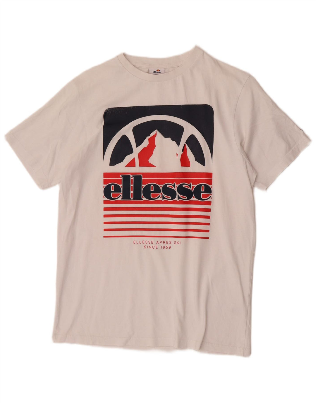 Camiseta masculina Ellesse com estampa gráfica pequena de algodão branco