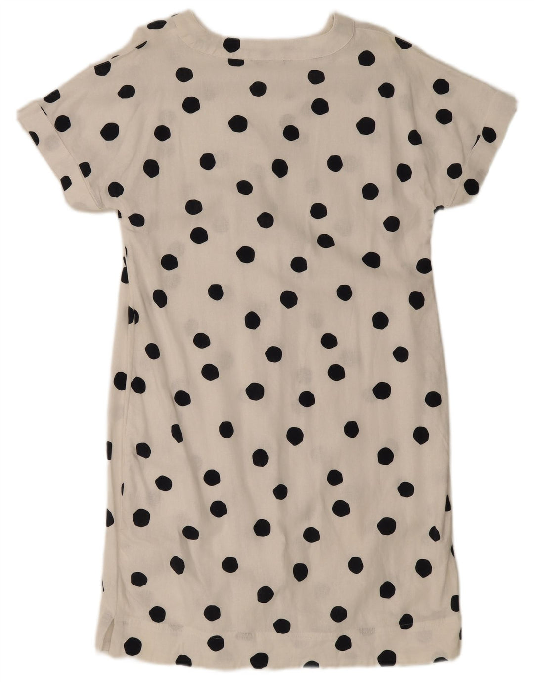 Vestido feminino Marks & Spencer A-Line Reino Unido 14 médio branco bolinhas linho