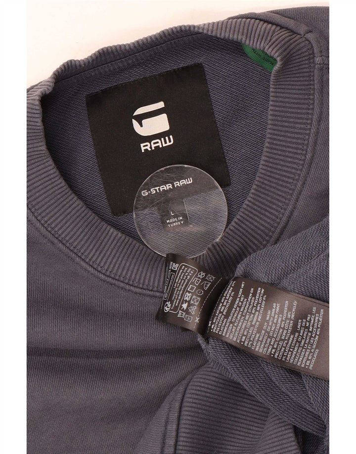 Suéter militar masculino G-Star grande algodão azul marinho