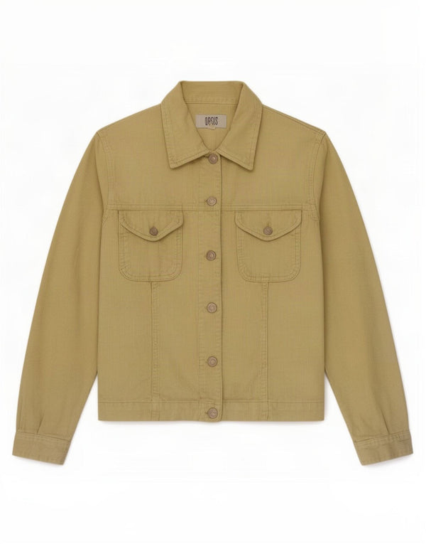 Jaqueta feminina de veludo Oasis UK 12 algodão amarelo médio
