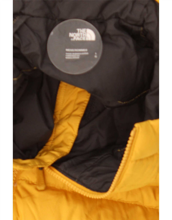 Jaqueta masculina acolchoada com capuz The North Face UK 40 grande poliéster amarelo