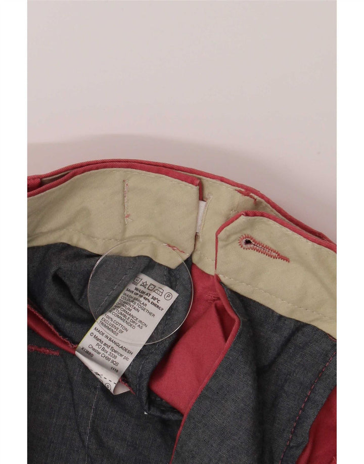Shorts chino masculino Marks & Spencer de ajuste regular W32 algodão rosa médio
