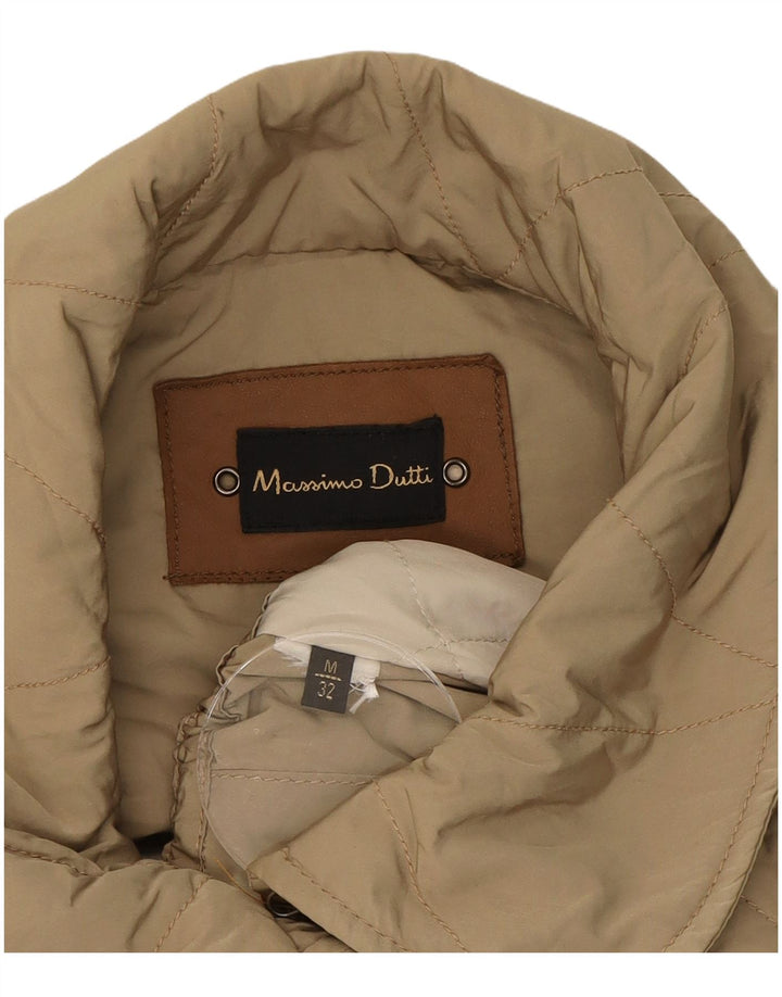 Colete acolchoado feminino MASSIMO DUTTI UK 12 médio bege