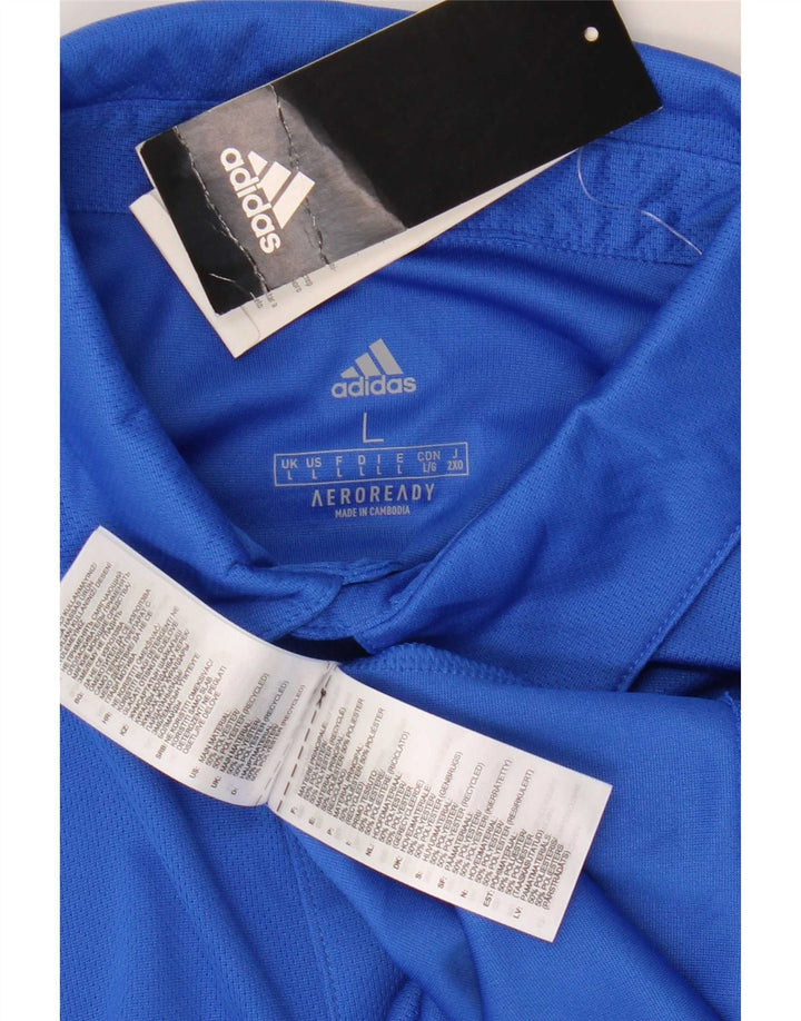 Adidas Mens Aeroready Polo Grande Azul Poliéster