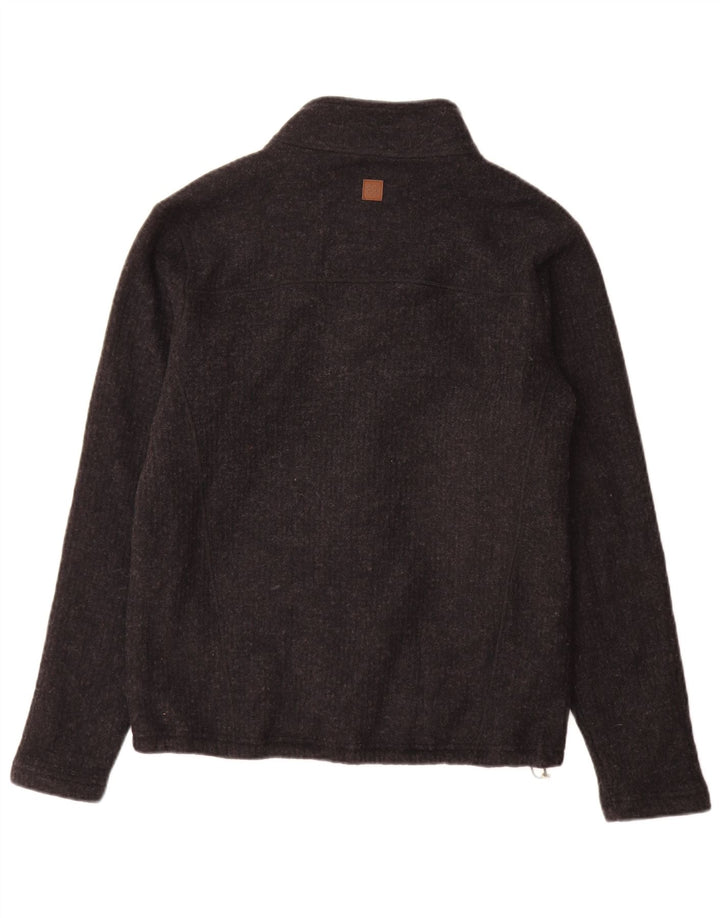 Suéter cardigã masculino vintage poliéster cinza médio