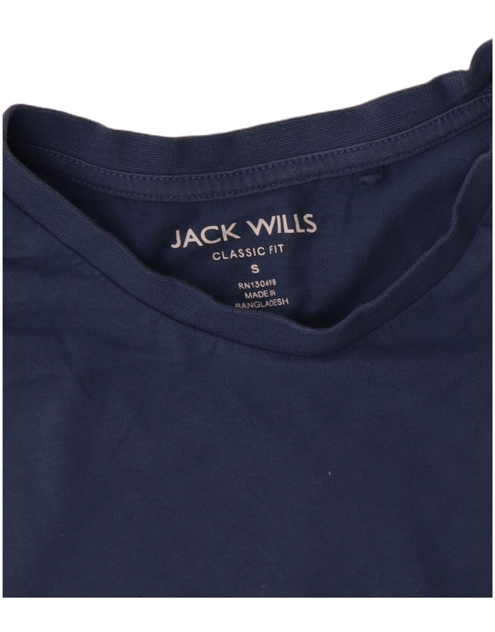 Jack Wills Mens Classic Fit Camiseta Top Pequeno Algodão Azul