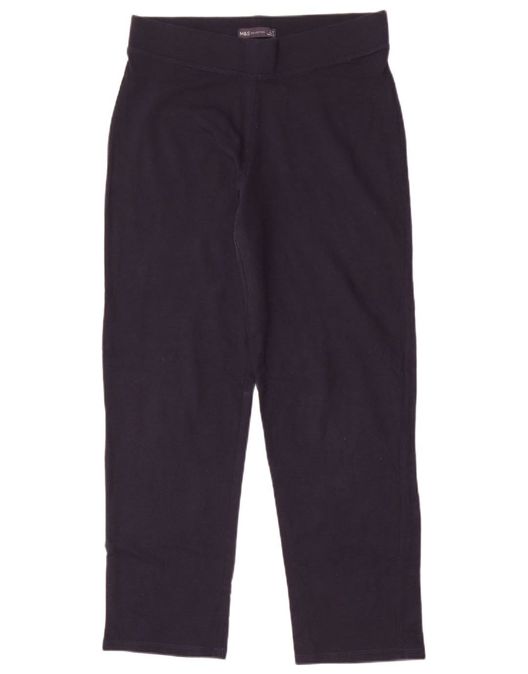 Calça de treino feminina Marks & Spencer Reino Unido 12 algodão azul marinho médio