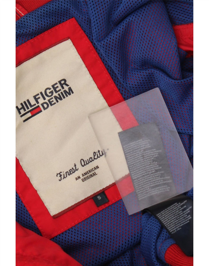 Tommy Hilfiger Mens Bomber Jacket UK 36 Pequeno Vermelho Nylon