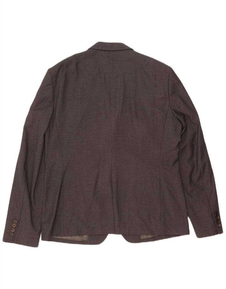 Jaqueta blazer masculina All Saints com 2 botões Reino Unido 42 XL risca de giz cinza