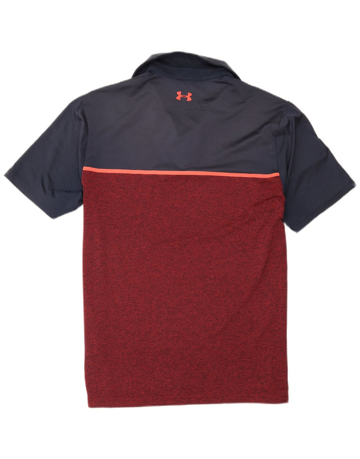 Camisa polo masculina Under Armour grande poliéster colorblock cor de vinho