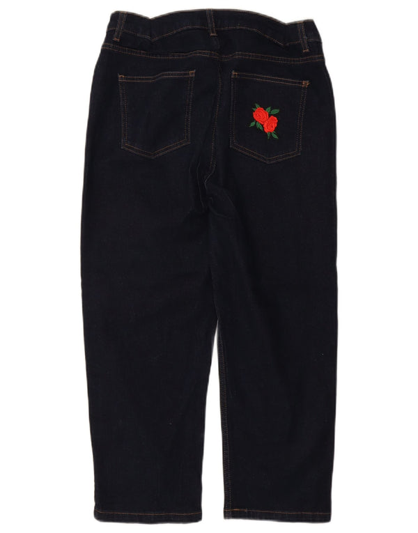 Calça jeans feminina Marks & Spencer com corte gráfico Reino Unido 14 grande W32 L22 azul marinho