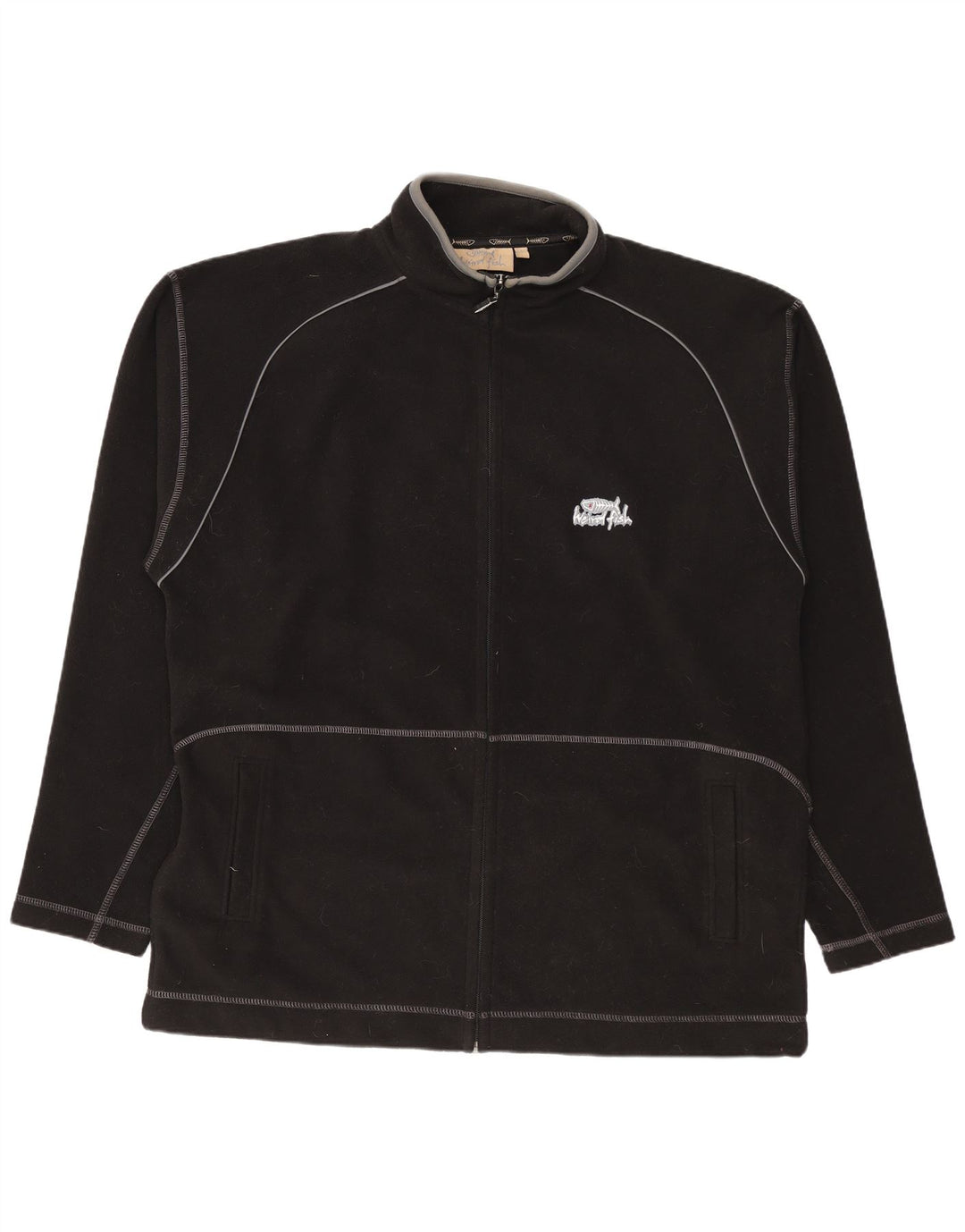 Jaqueta de lã masculina Weird Fish Reino Unido 40 grande poliéster preto