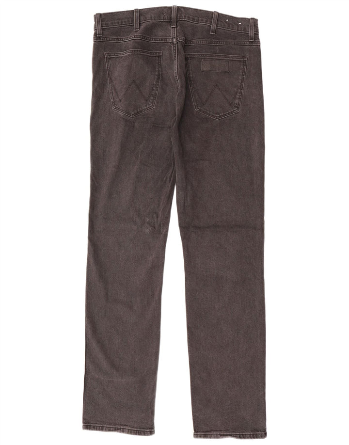 Wrangler Mens Greensboro Straight Jeans W34 L34 Cinza Algodão