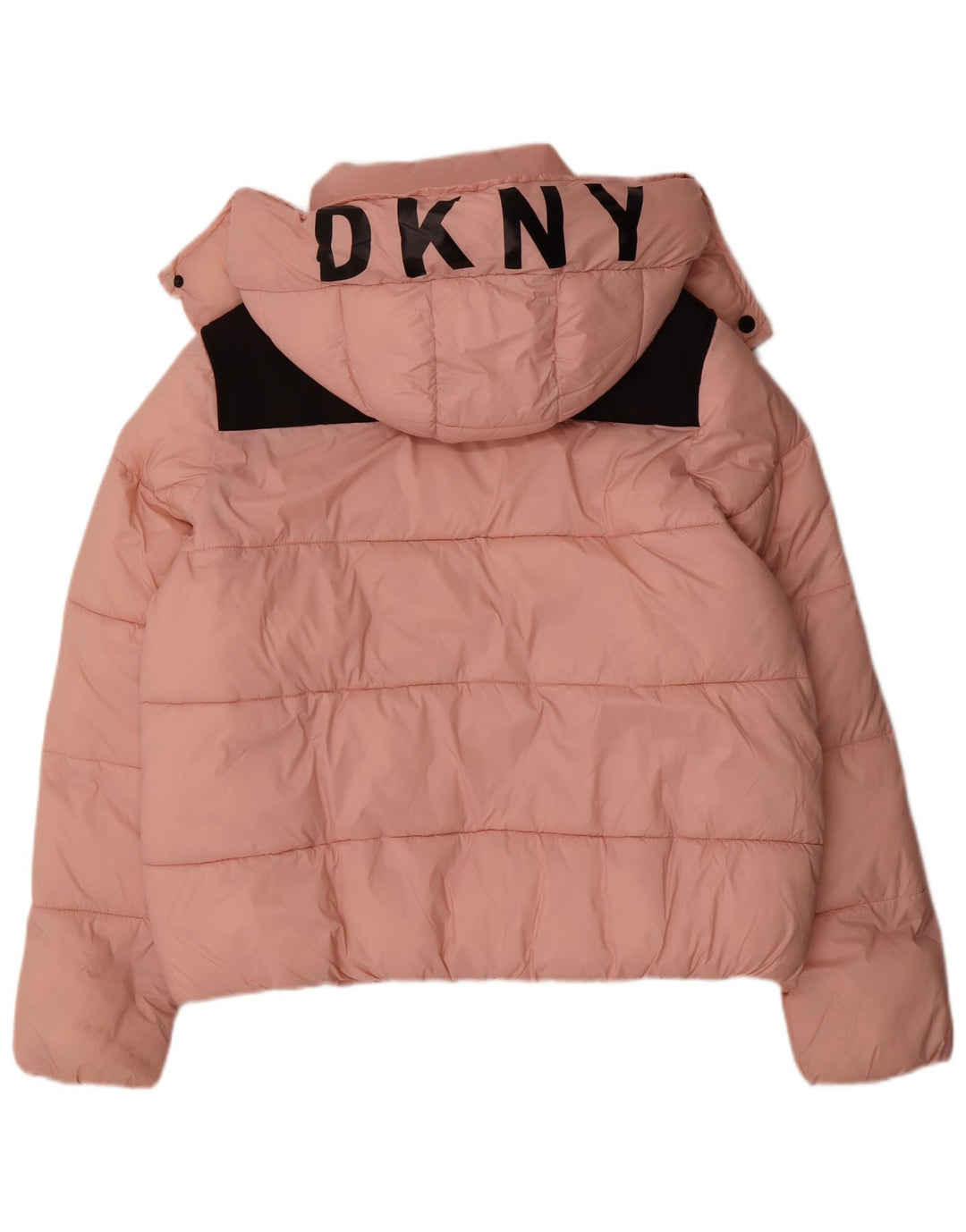 Jaqueta feminina acolchoada gráfica grande Dkny Reino Unido 16 grande bloco colorido rosa