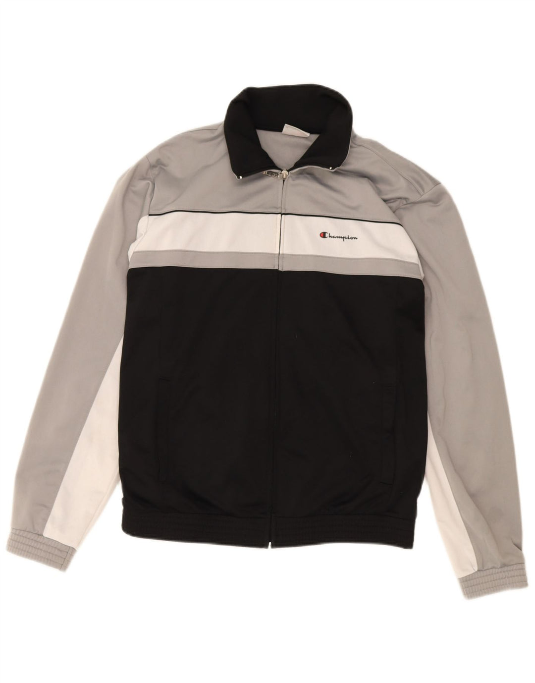 Jaqueta masculina Champion de poliéster grande colorblock preto