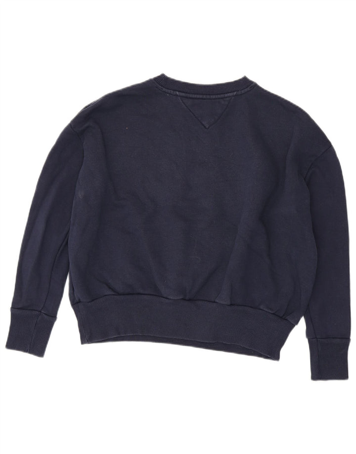 Tommy Hilfiger moletom feminino oversized jumper Reino Unido 10 pequeno azul marinho