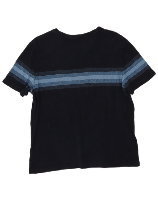 Camiseta feminina Marks & Spencer UK 14 médio listrado azul marinho