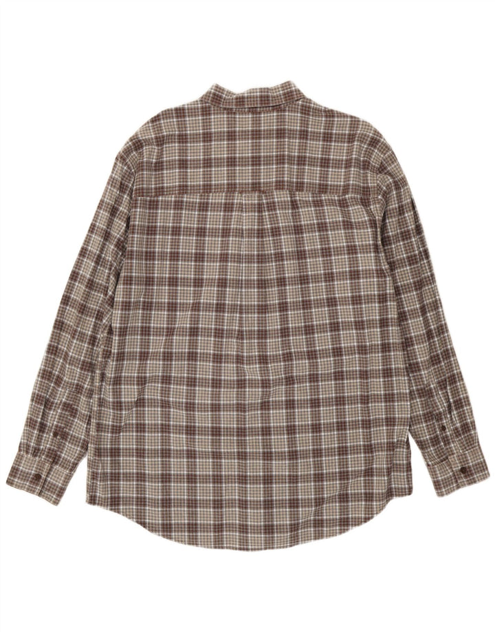 Camisa masculina Chaps XL marrom xadrez algodão