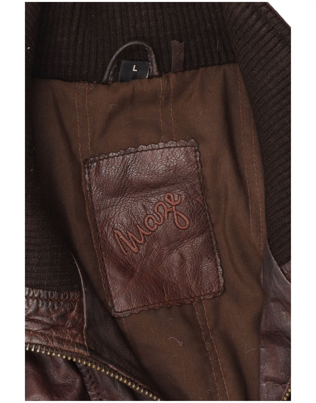 Jaqueta de couro masculina MAZE Reino Unido 40 grande couro marrom