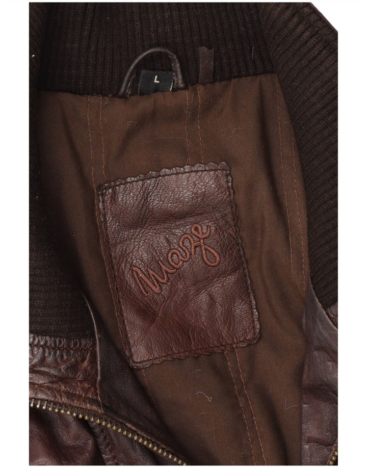Jaqueta de couro masculina MAZE Reino Unido 40 grande couro marrom