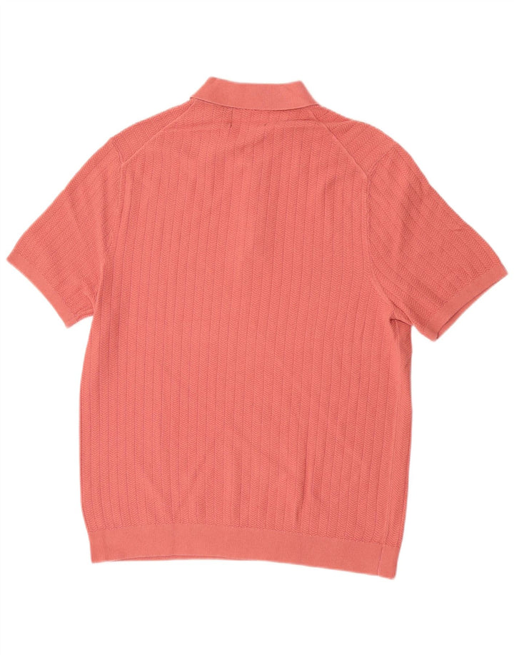 Camisa pólo masculina Marks & Spencer grande algodão rosa